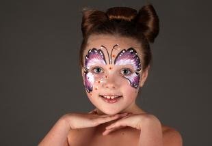 Карнавальный макияж, детский макияж "бабочка"